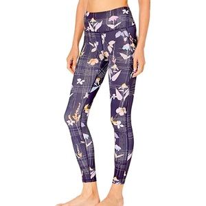 Bebe Sport Leggings Yoga Pants Tights Joggers Black Iris NWT